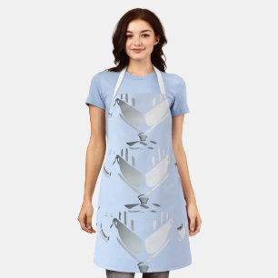 Teapot + Cups Lt Blue Teapot Apron