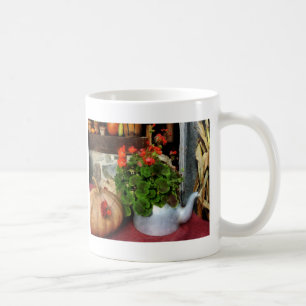 Teapot Filled With Geraniums Coffee Mug