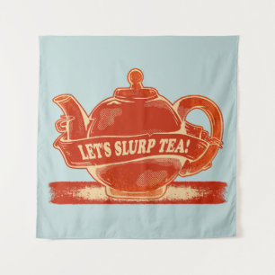 Teapot Funny Drinking Tea Tapestry