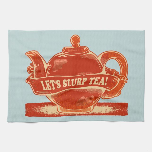 Teapot Funny Drinking Tea Towel (Horizontal)