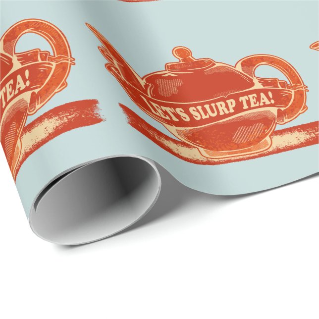 Teapot Funny Drinking Tea Wrapping Paper (Roll Corner)