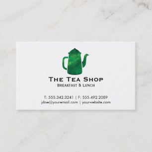 Teapot   Green Texture Business Card