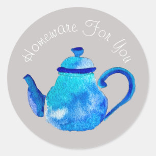 Teapot homeware design Gift business branding Classic Round Sticker