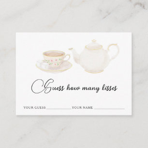 Teapot - How many kisses bridal game Enclosure Card