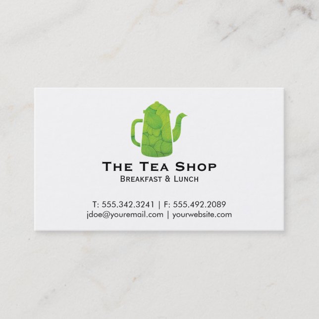 Teapot | Leaves Business Card (Front)