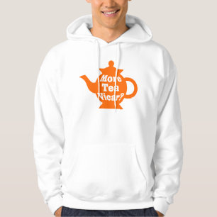 Teapot - More tea Vicar? - Orange and White Hoodie