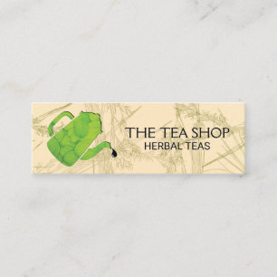 Teapot Pour   Herbal Plants Mini Business Card