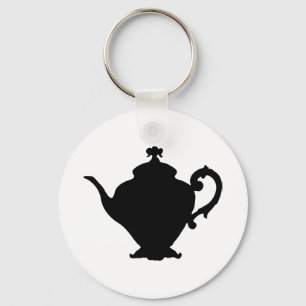 Teapot Silhouette Key Ring