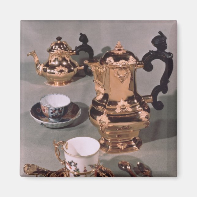 Teapot, sugar bowl, chocolate pot and mug magnet (Front)