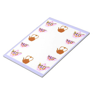 Teapot, Teacup, And Copper Teakettle Notepad