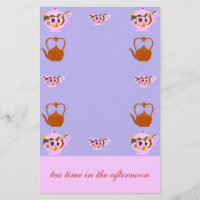 Teapot, Teacup, And Copper Teakettle Stationery