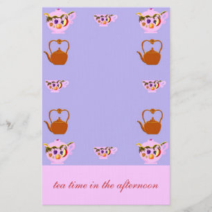 Teapot, Teacup, And Copper Teakettle Stationery