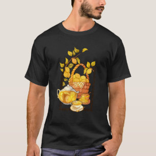 Teapot Teacup Basket with Lemon Branch Honey Tea T T-Shirt