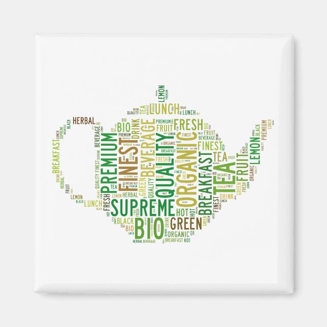 Teapot text design-Customisable background Magnet (Front)