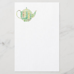 Teapot text design stationery