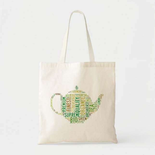 Teapot text design tote bag (Front)