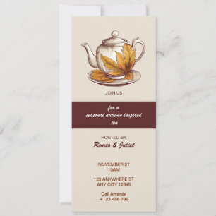Teapot Thanksgiving Tea Party Invitation