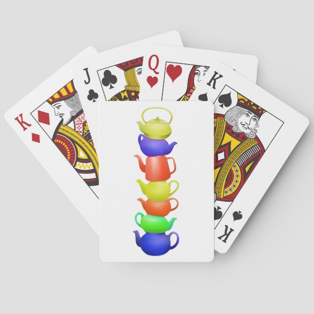 Teapot tower painted pattern playing cards (Back)