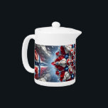Teapot with Norway Colours Design<br><div class="desc">Add a touch of Scandinavian elegance to your tea time with our teapot featuring Norway Colours in a 3D effect abstract design! This beautifully crafted teapot combines functionality with artistry, showcasing Norway's iconic red, white, and blue in a dynamic 3D abstract design. The striking pattern celebrates Norwegian heritage while providing...</div>