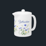 Teapot-Yellowstone Wildflowers<br><div class="desc">This Teapot is shown in white with a lovely Yellowstone wildflowers print.
Small size shown.
Customise this item or buy as is.</div>