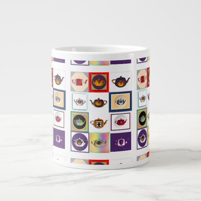 Teapots Design  Large Coffee Mug (Front)