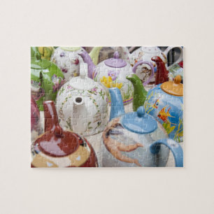 Teapots on sale in Leipzig, Germany Jigsaw Puzzle