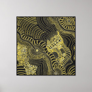 Tear Across Dotted Line - Aboriginal Graphic Canvas Print