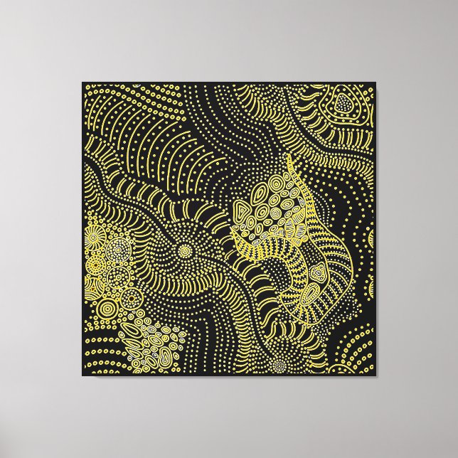 Tear Across Dotted Line - Aboriginal Graphic Canvas Print (Front)