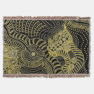 Tear Across Dotted Line - Aboriginal Graphic Throw Blanket