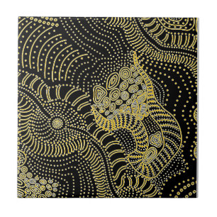 Tear Across Dotted Line - Aboriginal Graphic Tile