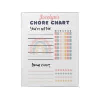 Tear away Chore chart, with name boho rainbow