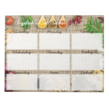 Tear Away Diet Food Tracker Weekly Planner