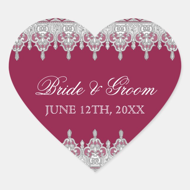 Tear Drop Lace, Burgundy Red Seal or Sticker (Front)