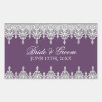 Tear Drop Lace, Lavender Wedding Seal or Sticker