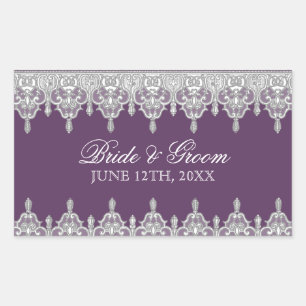 Tear Drop Lace, Lavender Wedding Seal or Sticker