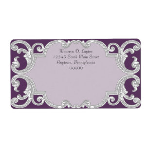 Tear Drop Lace Plum Purple Matching Address Labels