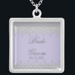 Tear Drop Lace, Teal Blue - Brides Pendant<br><div class="desc">Vintage Weddings are a strong contemporary trend, as are rustic weddings using vintage elements. This bridal party pendant matches with the Tear Drop Lace invitation set and has both modern and antique elements to please the modern bride. Change out the names for each member of the bridal party and make...</div>