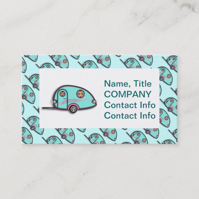 Tear Drop RV Trailer Business Cards (Front)