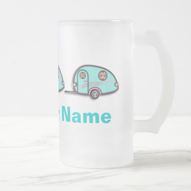 Tear Drop RV Trailer Frosted Mugs or Steins (Right)