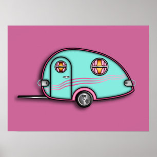 Tear Drop Travel Trailer 18 x 24 POSTER