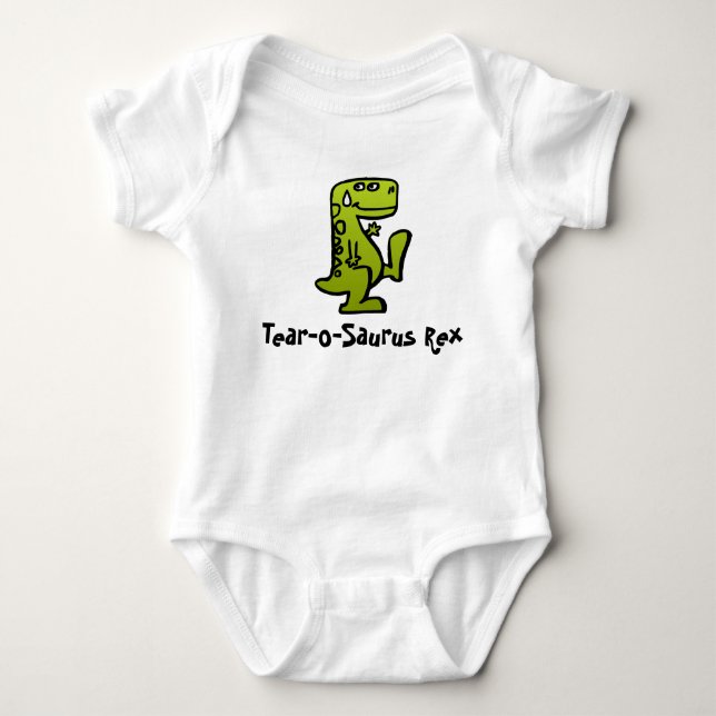 Tear-o-Saurus Rex Charm Baby Bodysuit (Front)