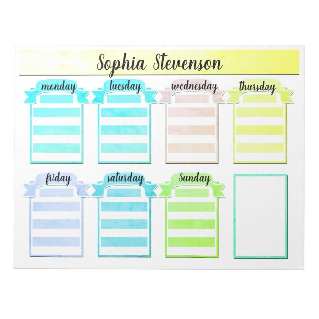 Tear off Calendar, create yourself, blue planner Notepad (Front)