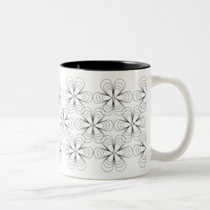 Teardrop Blossoms Mug in Black Stroke
