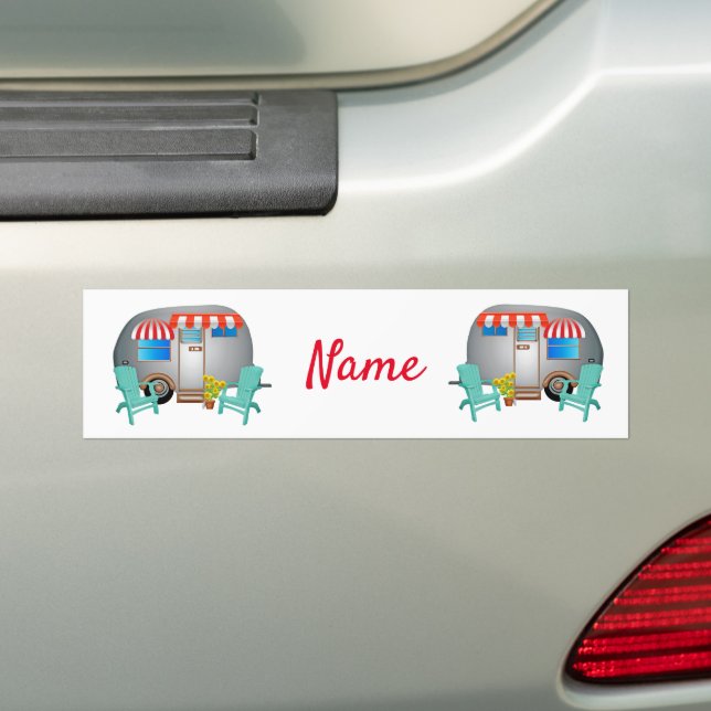 Teardrop Caravan Camper Thunder_Cove  Bumper Sticker (On Car)