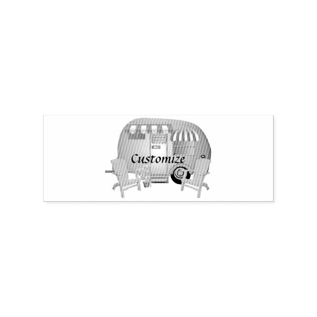 Teardrop Caravan Camper Thunder_Cove  Rubber Stamp (Imprint)
