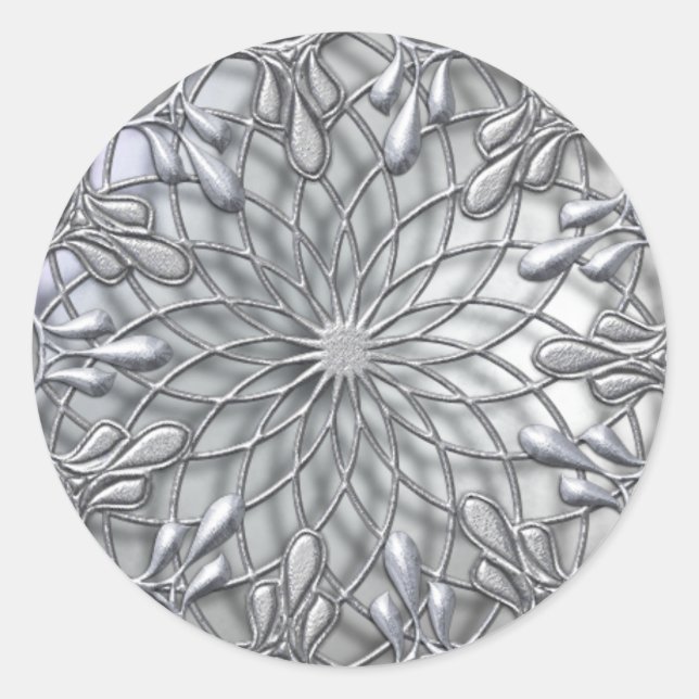 Teardrop Jewelled Silver Sticker (Front)