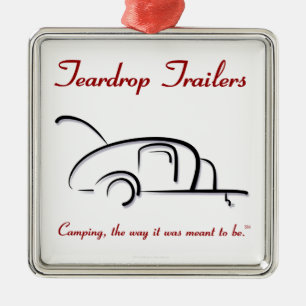 Teardrop Trailers Red Version Metal Tree Decoration