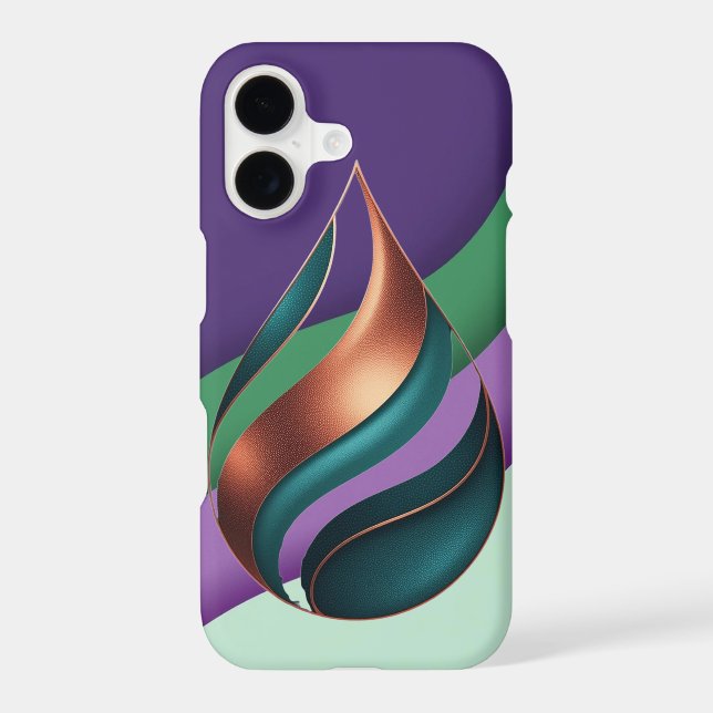 Teardrop Wave Purple Green Apple iPhone case (Back)