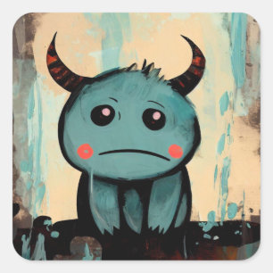 Teardrops and Horns Square Sticker