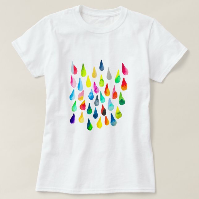 Teardrops watercolor colourful whimsical T-Shirt (Design Front)
